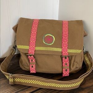 American Girl Leah Clark Tan Canvas  Messenger Bag